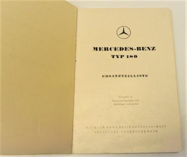Ersatzteilkatalog / Ersatzteilliste für MERCEDES-BENZ TYP 180 (W120) - 1953