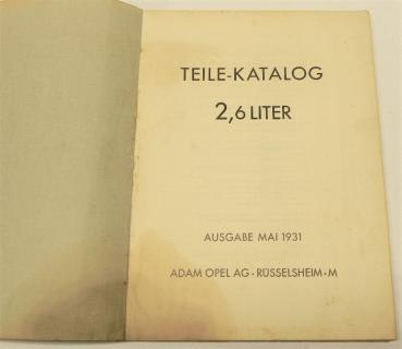 Ersatzteilkatalog / Ersatzteilliste OPEL Blitz 2,6 Liter - Mail 1931