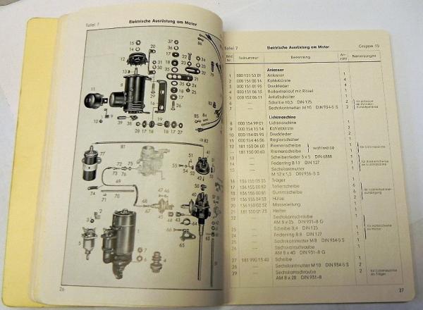 Ersatzteilkatalog / Ersatzteilliste für MERCEDES-BENZ TYP 180 (W120) - 1953