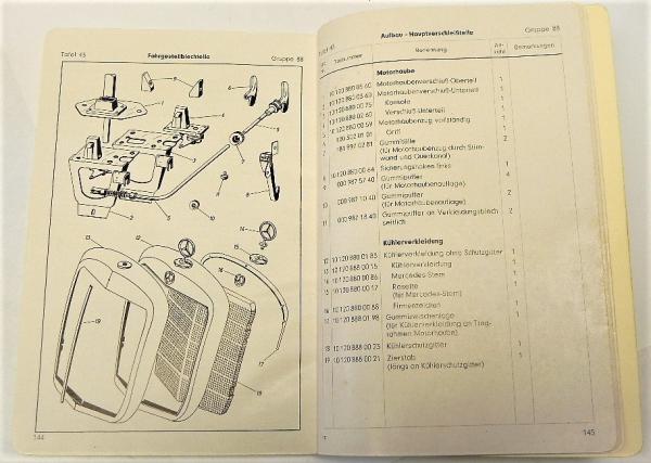 Ersatzteilkatalog / Ersatzteilliste für MERCEDES-BENZ TYP 180 (W120) - 1953
