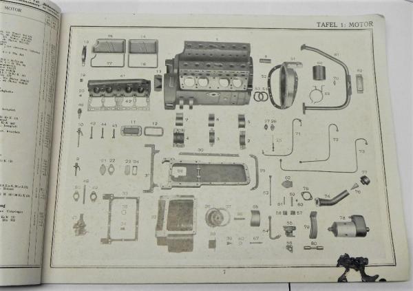 Ersatzteilkatalog / Ersatzteilliste für Einheits-Fahrgestell für m. PKW mit Horch-Motor-Getriebe-Block (Wehrmacht) - HORCH 901 - März 1937