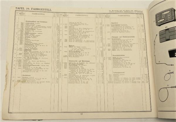 Ersatzteilkatalog / Ersatzteilliste für Einheits-Fahrgestell für m. PKW mit Horch-Motor-Getriebe-Block (Wehrmacht) - HORCH 901 - März 1937