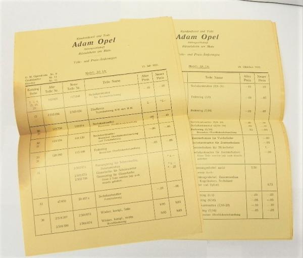 Ersatzteilkatalog / Ersatzteilliste OPEL Blitz 2,6 Liter - Mail 1931